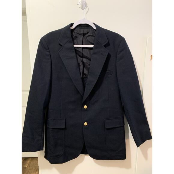 English Manor Blazer Men’s 40 Navy & Gold Button‎ Sailor Sport Coat Vintage - Picture 1 of 13